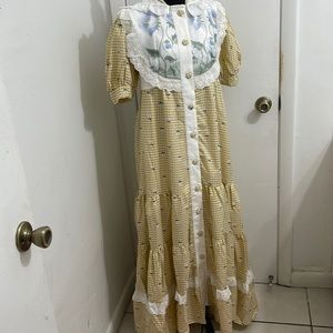 Vintage hooded maxi dress